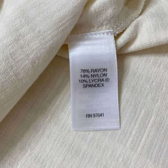 J.JILL Wearever Windowpane Cream Plaid Rayon Jersey 3/4 Sleeve Tunic Large - Picture 8 of 12